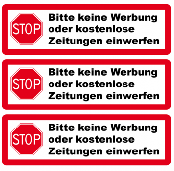 Aufkleber Keine Werbung einwerfen